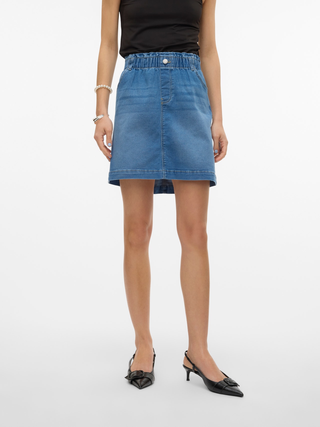 Vero Moda VMALMA Kort kjol -Medium Blue Denim - 10312493