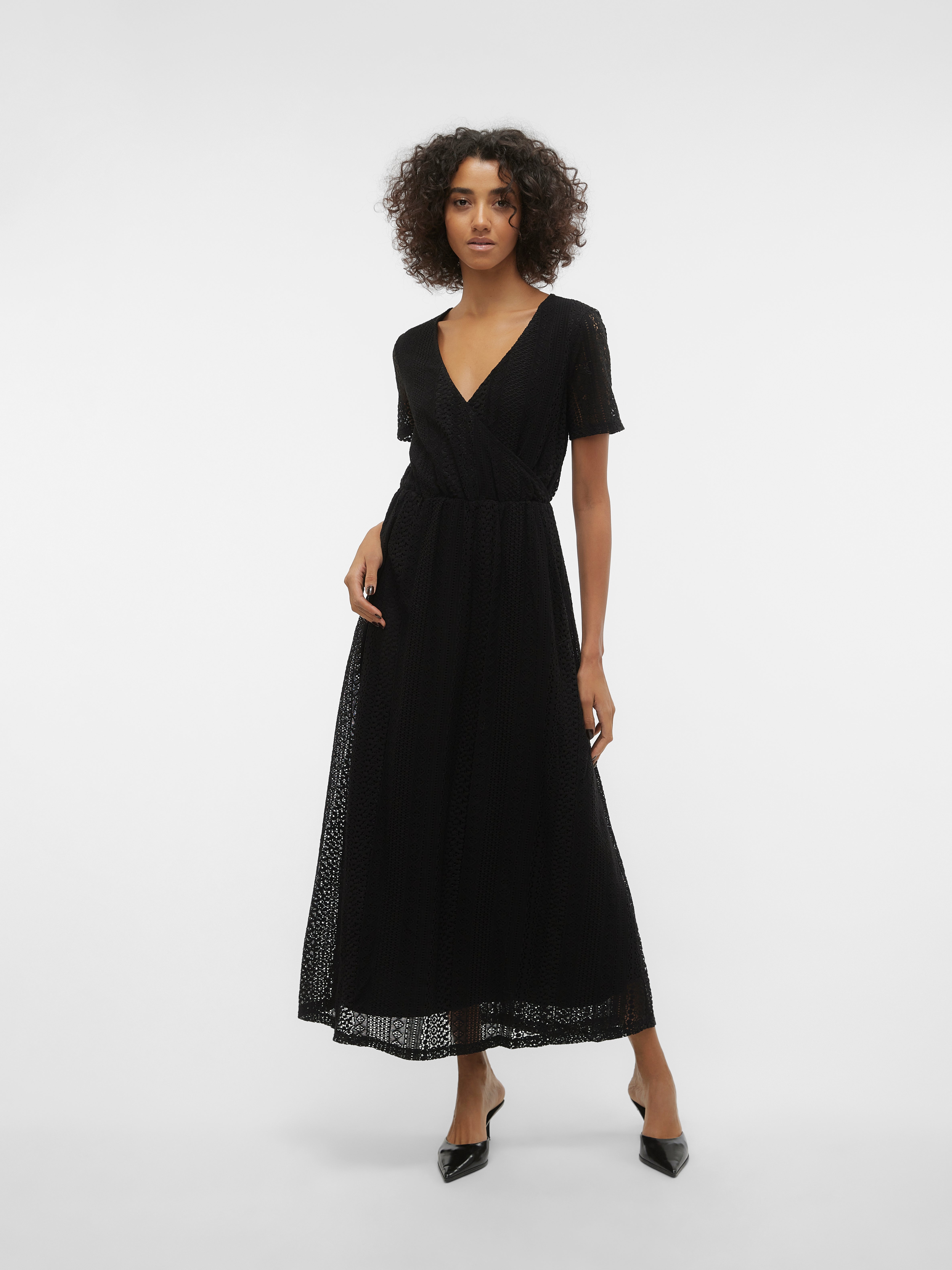Only Onlhelena Lace S/L Short Dress Wvn, Vestito Donna, Cielo Notturno, 40