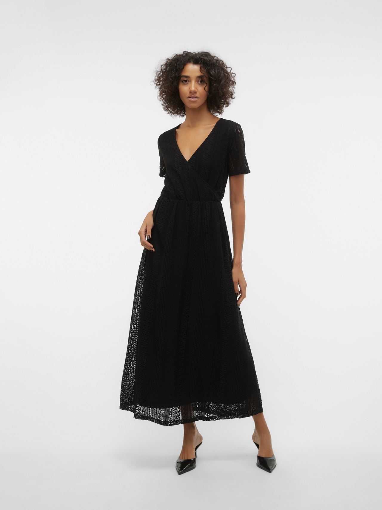 Only Onlhelena Lace S/L Short Dress Wvn, Vestito Donna, Cielo Notturno, 40 Only Onlhelena Lace S/L Short Dress Wvn, Vestito Donna, Cielo Notturno, 40