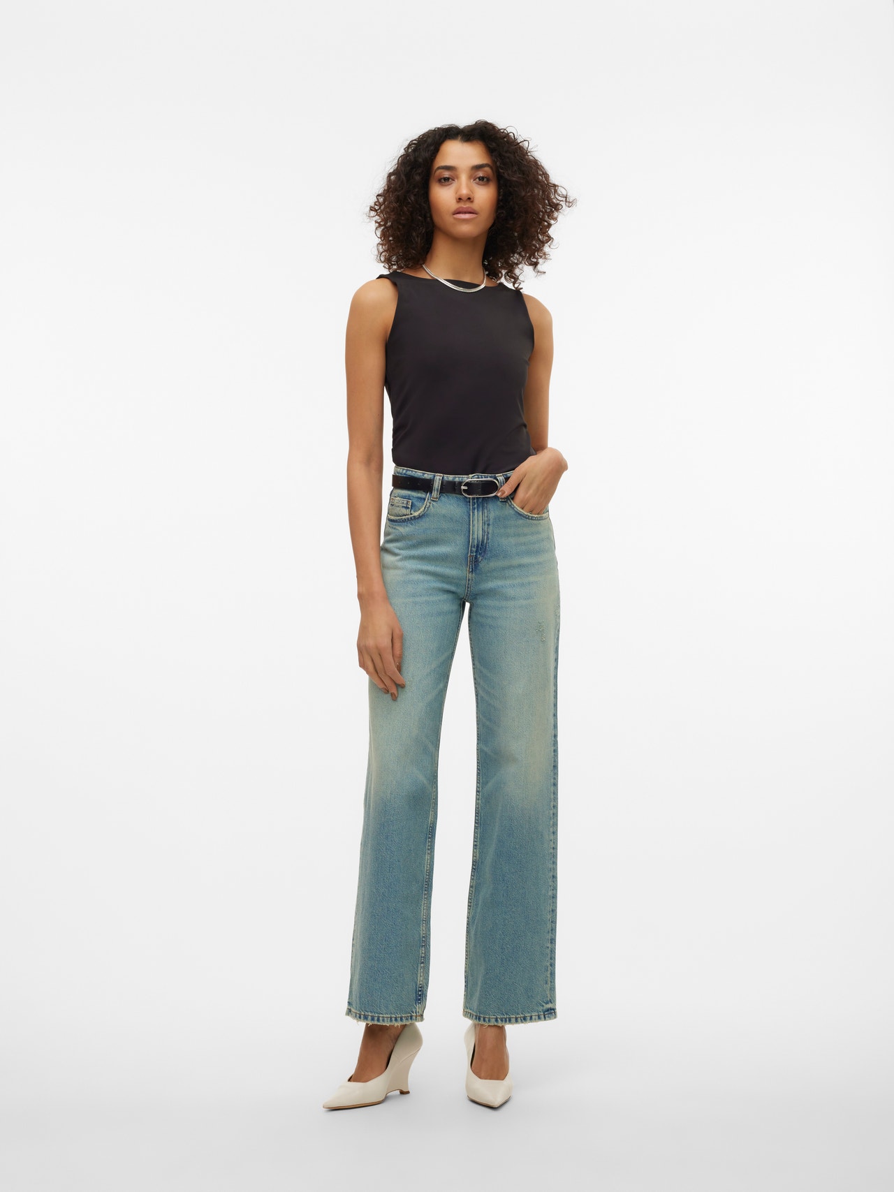 Vero Moda VMTESSA Szeroki krój Jeans -Medium Blue Denim - 10312660