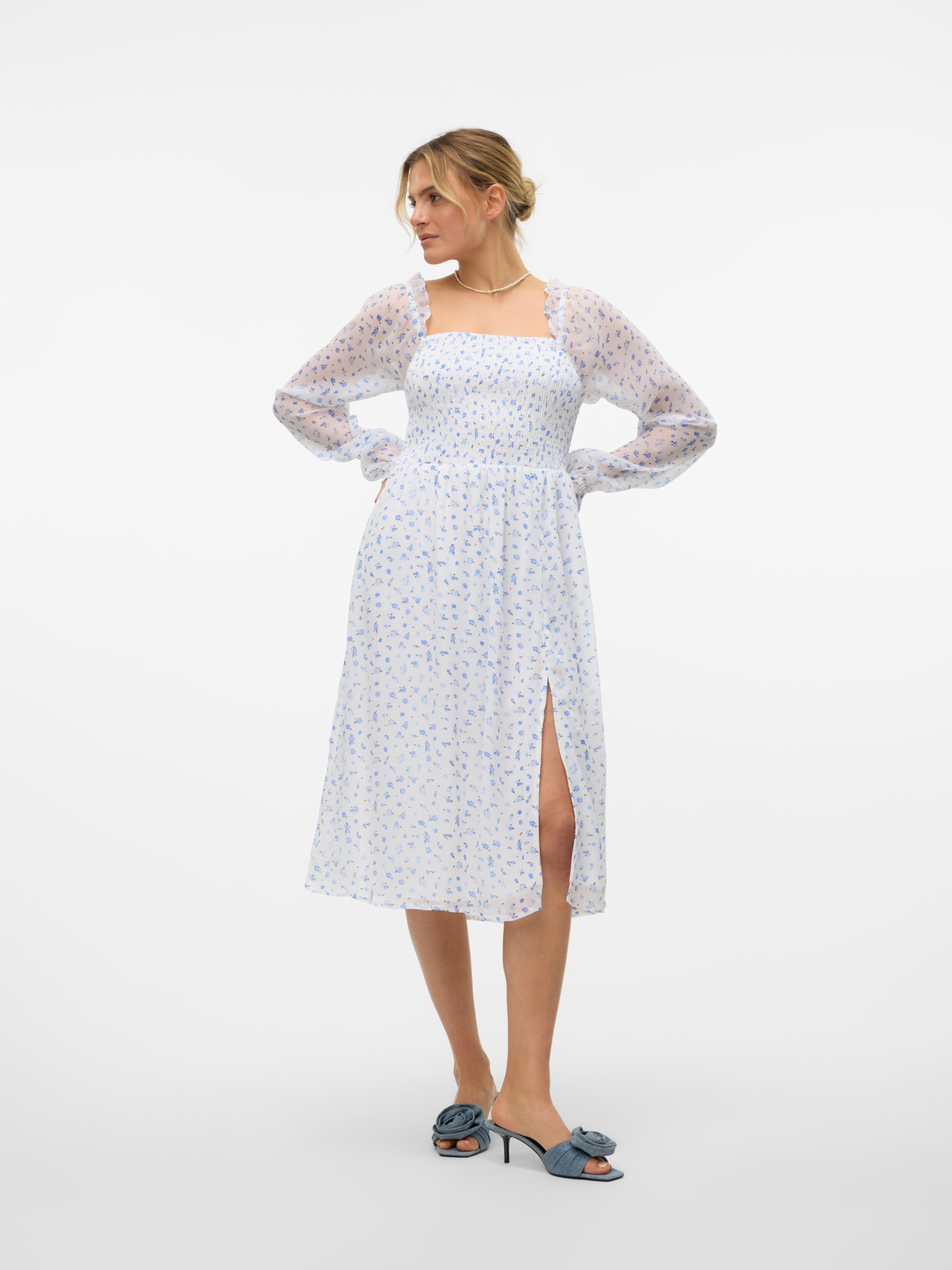 Vero Moda VMSMILLA Lange jurk -Bright White - 10312722