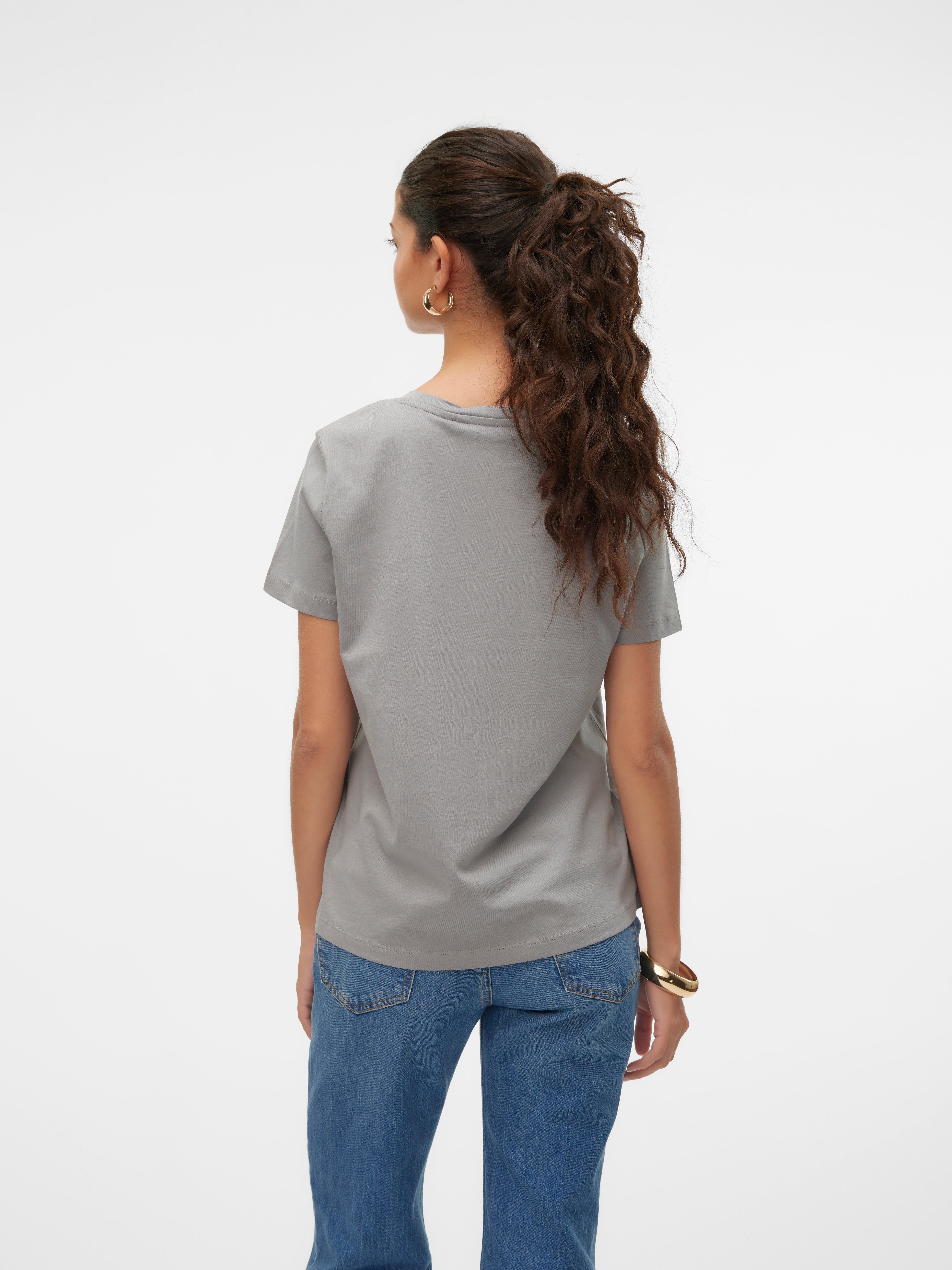 VMLINE T-Shirt | Mittelgrau | Vero Moda®