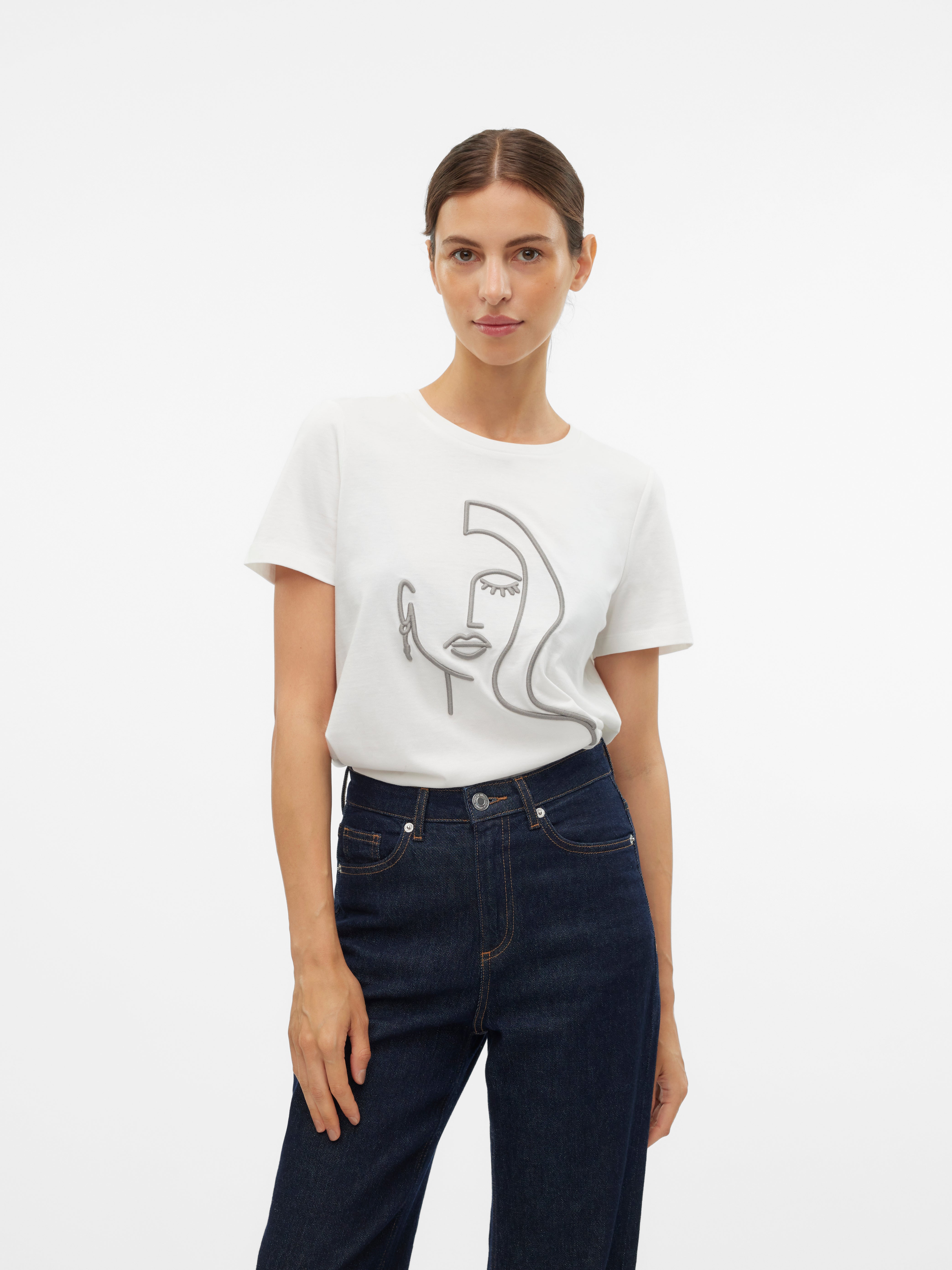 VMLINE T-Shirt | White Clear | Vero Moda®