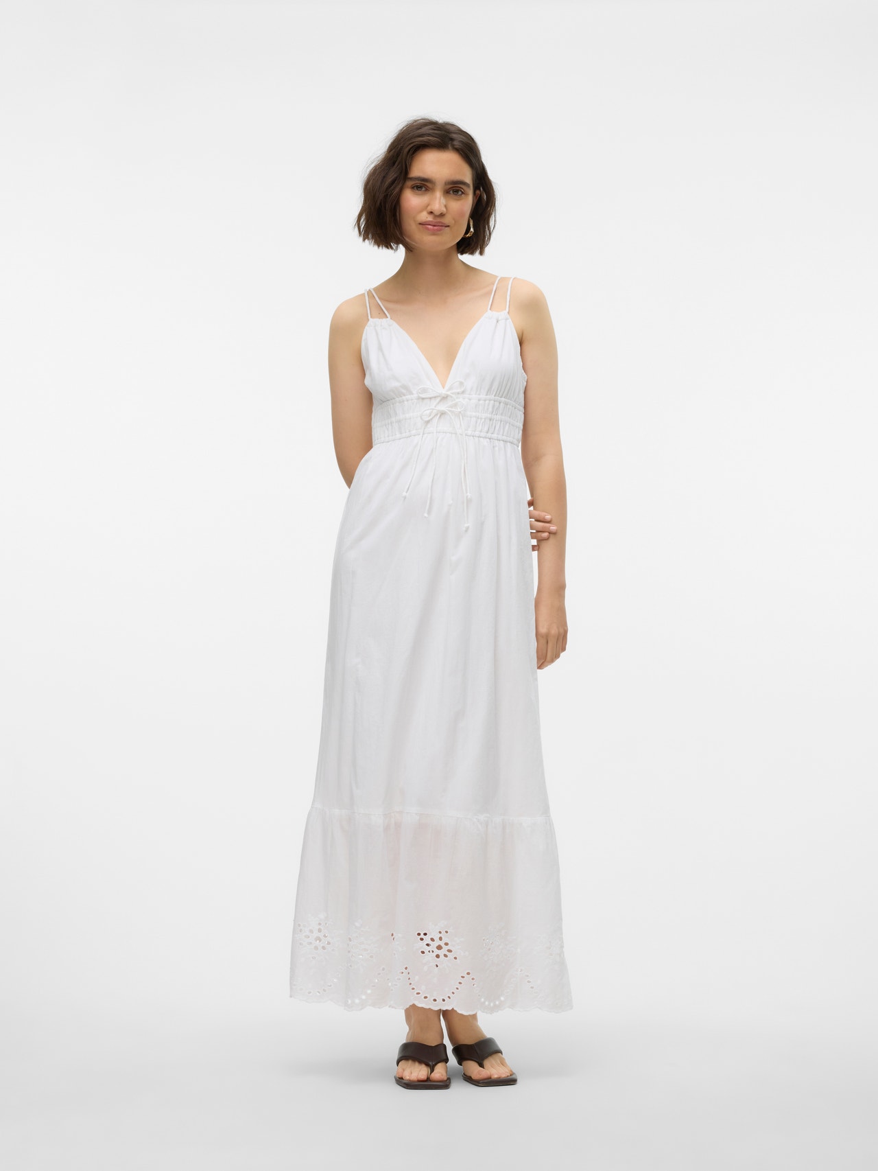 Vero Moda VMNIGELLA Lang kjole -Bright White - 10312930