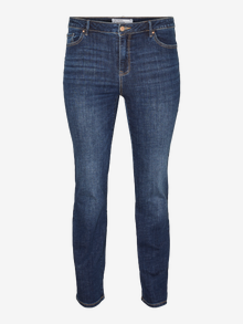 Vero Moda VMCFLASH Mid rise Straight Fit Jeans -Dark Blue Denim - 10312958