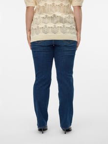 Vero Moda VMCFLASH Mid rise Straight Fit Jeans -Dark Blue Denim - 10312958