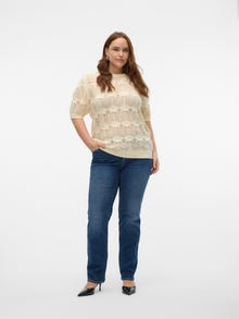 Vero Moda VMCFLASH Mid rise Straight Fit Jeans -Dark Blue Denim - 10312958