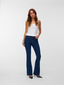 Vero Moda VMELLY Talle medio Corte flared Vaqueros -Dark Blue Denim - 10313111