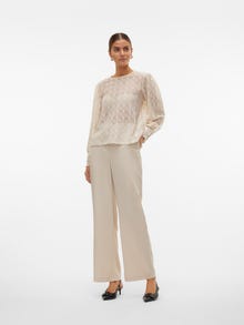 Vero Moda VMDINNA Hög midja Byxor -Oatmeal - 10313928
