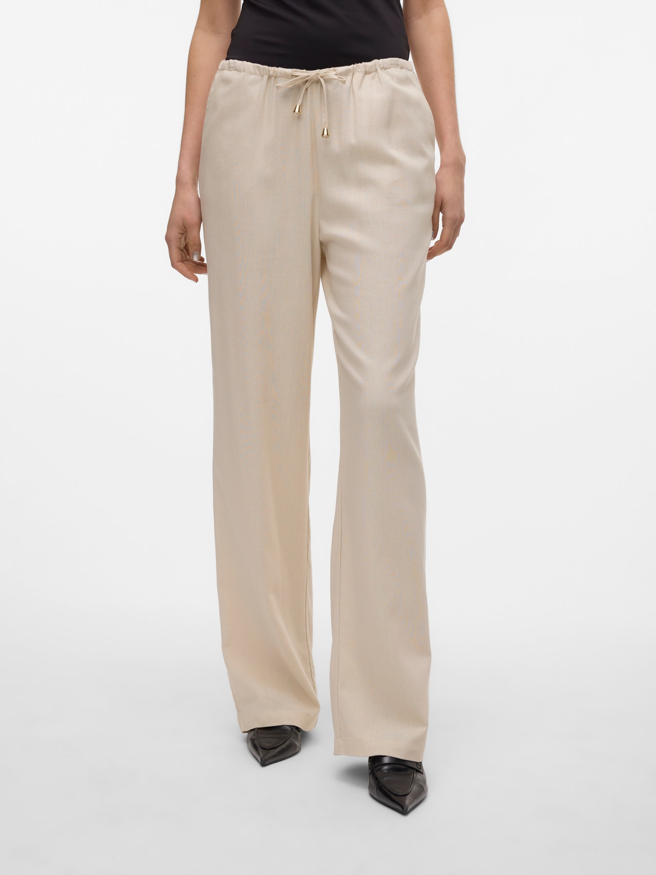 VMDINNA Medelhög midja Byxor | Ljusgrått | Vero Moda®