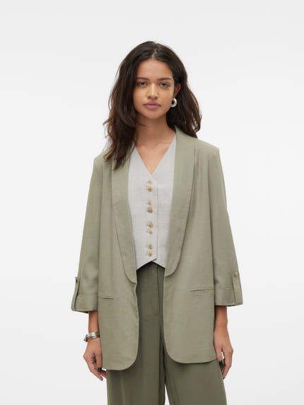 Blazer Femme Vero Moda - Col Revers Manches 3/4 - Fabriqué Avec LENZING ECOVERO