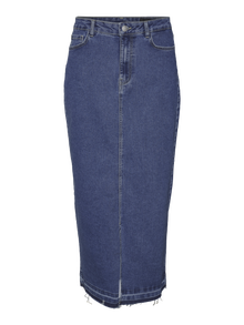 Vero Moda VMREAL Høj talje Lang nederdel -Medium Blue Denim - 10313990