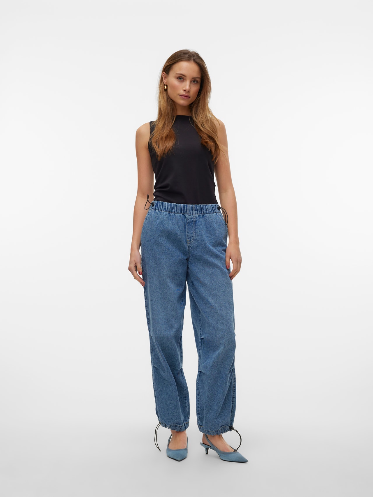 Vero Moda VMSCOOTY Mid rise Flared fit Jeans -Medium Blue Denim - 10313994