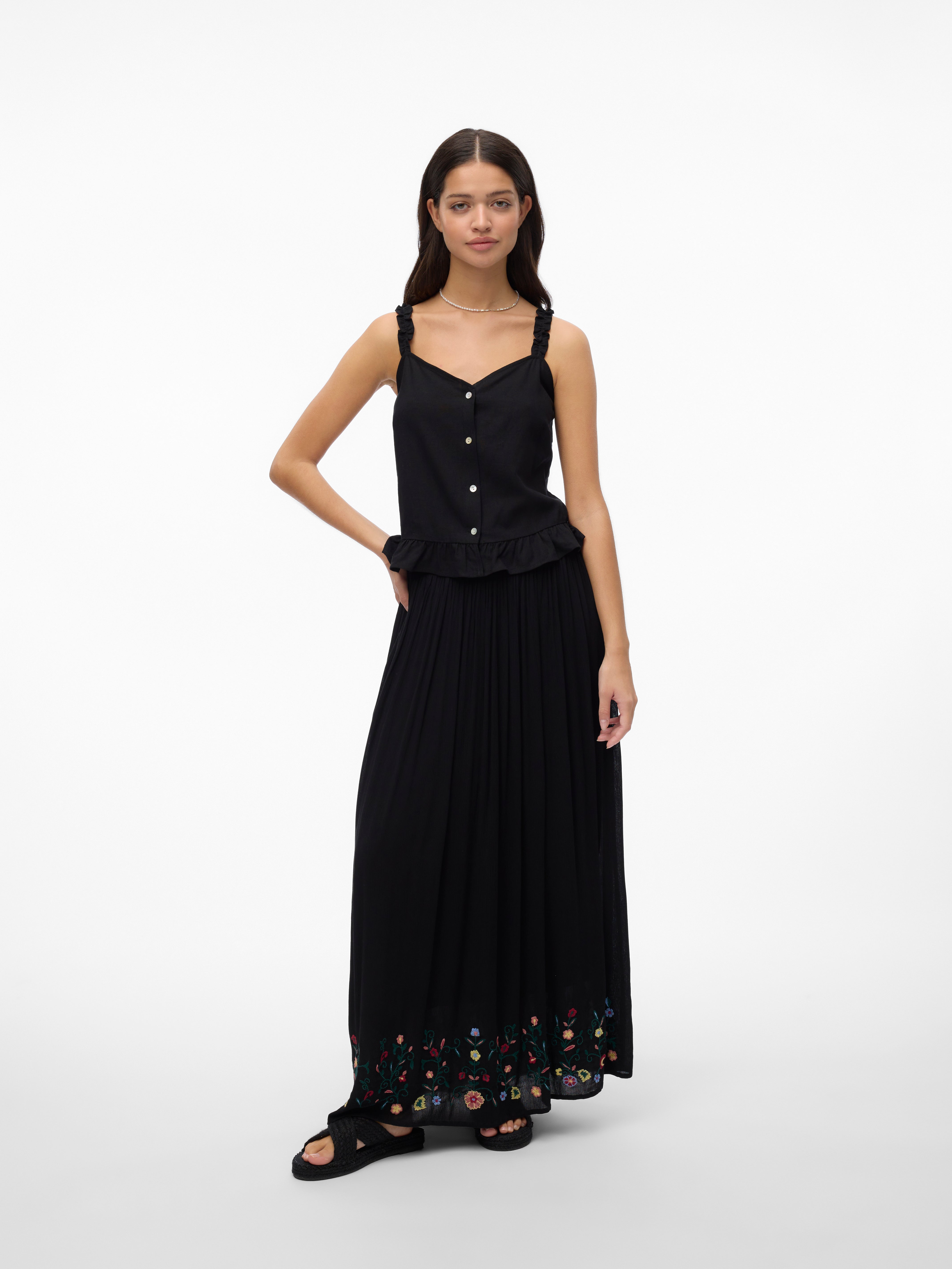 Vimesa High Waist Long Skirt Cloud Dancer
