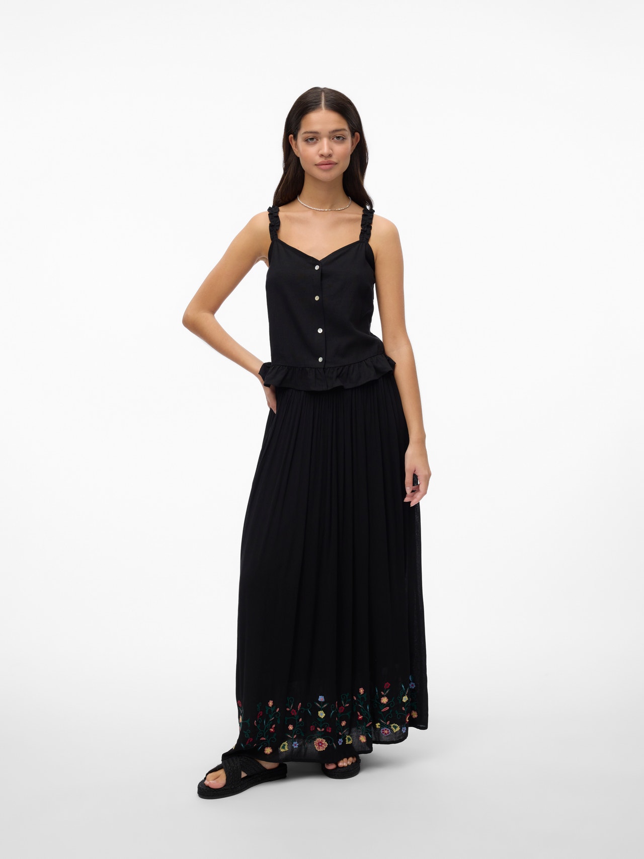 Vero Moda VMSINA Lång kjol -Black - 10314107