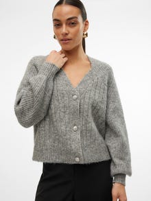 Vero Moda VMMEILANI Knit Cardigan -Medium Grey Melange - 10314135