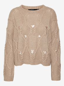 Vero Moda VMUNA Pullover -Silver Mink - 10314239