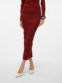 Vero Moda VMROMANE Mittlere Taille Langer Rock -Fired Brick - 10314246