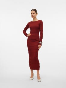 Vero Moda VMROMANE Mittlere Taille Langer Rock -Fired Brick - 10314246