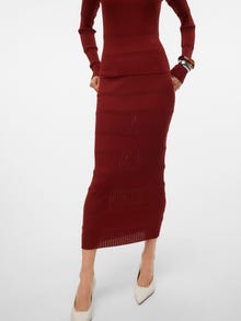 Vero Moda VMROMANE Mittlere Taille Langer Rock -Fired Brick - 10314246