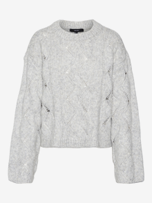 Vero Moda VMLINA Sweter -Light Grey Melange - 10314409