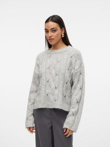 Vero Moda VMLINA Sweter -Light Grey Melange - 10314409