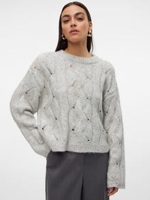 Vero Moda VMLINA Sweter -Light Grey Melange - 10314409