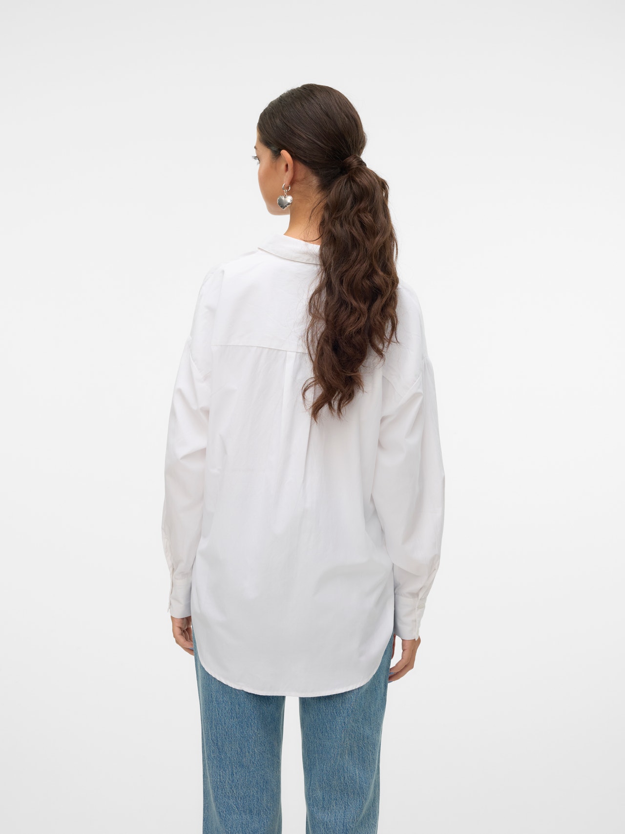 Vero Moda Curve VMBUMPY SHIRT NEW - Tunica - snow white/bianco Vero Moda Curve VMBUMPY SHIRT NEW - Tunica - snow white/bianco