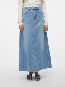 Vero Moda VMRIVA Høj talje Lang nederdel -Light Blue Denim - 10314734