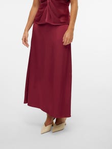 Vero Moda VMOPAULA Medelhög midja Midikjol -Red Plum - 10314767