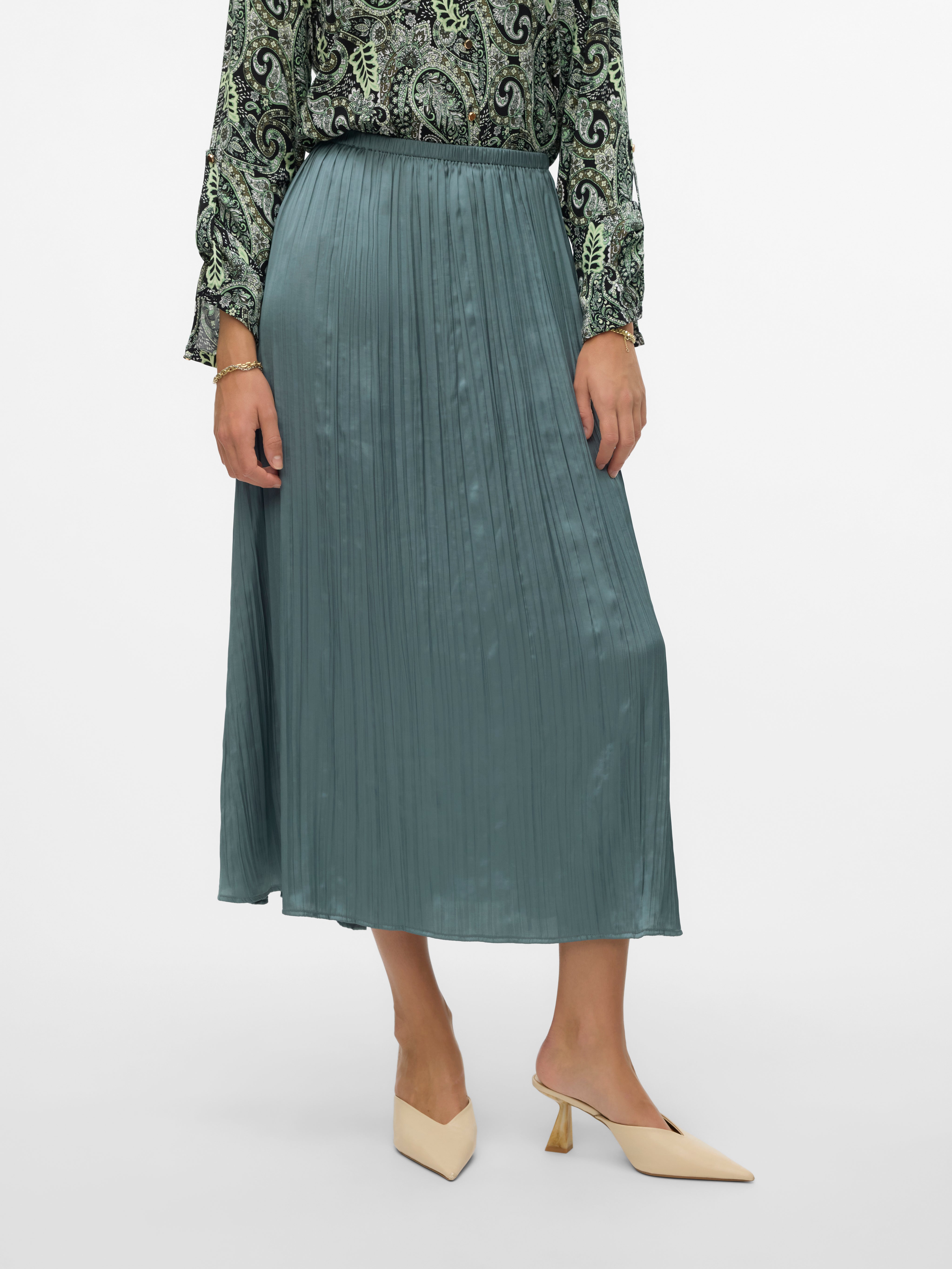 VMBILLIE Langer Rock | Dunkelgrün | Vero Moda®