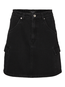 Vero Moda VMOAKLEY Kort kjol -Black Denim - 10314956