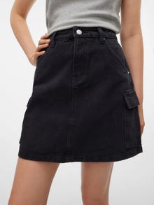 Vero Moda VMOAKLEY Wysoka talia Krótka spódnica -Black Denim - 10314956