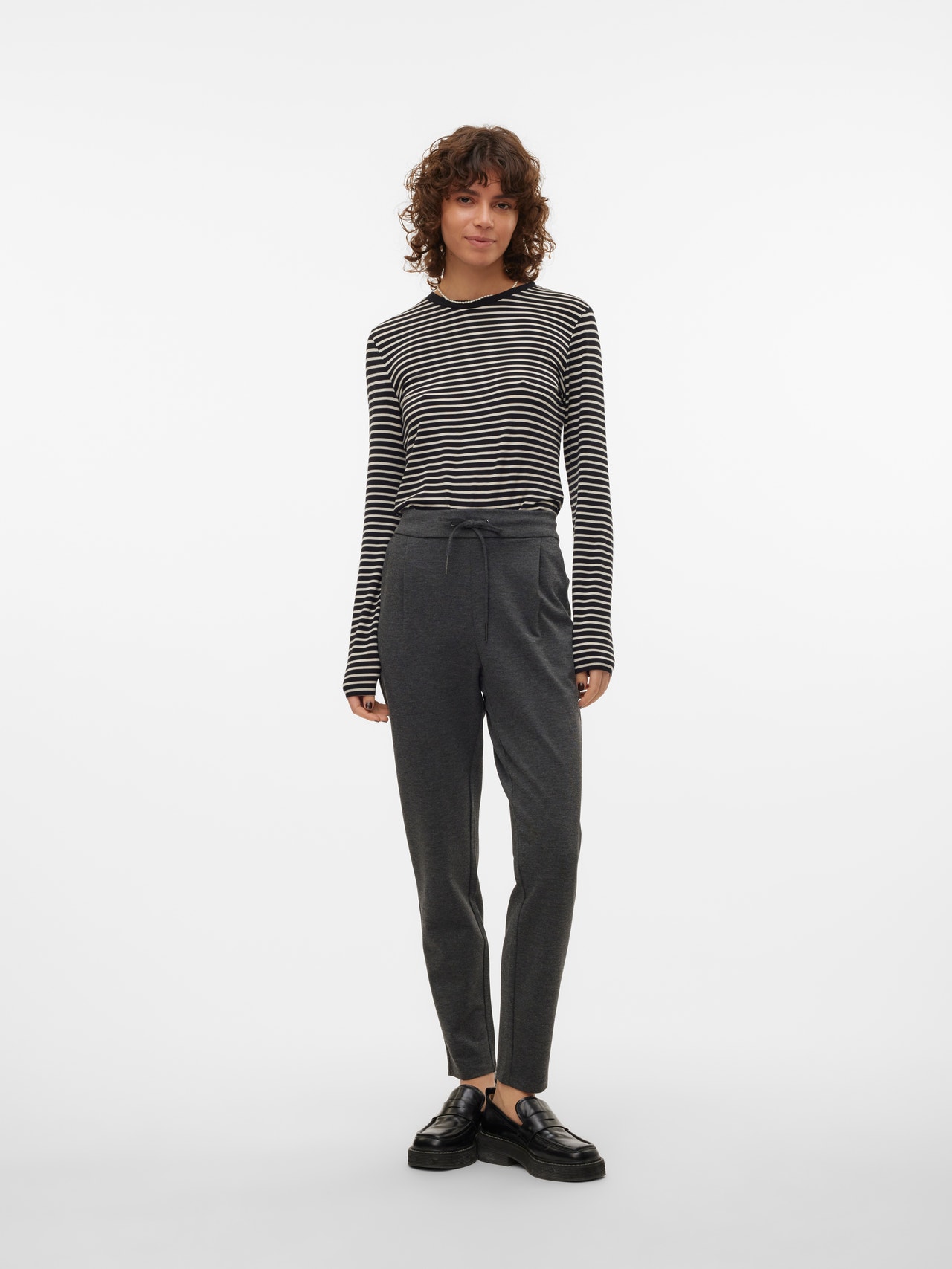 VMEVA Lav talje Bukser | Mørkegrå | Vero Moda®