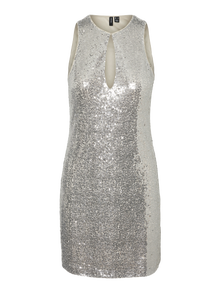 Vero Moda VMKAJE Kort klänning -Silver Colour - 10315024
