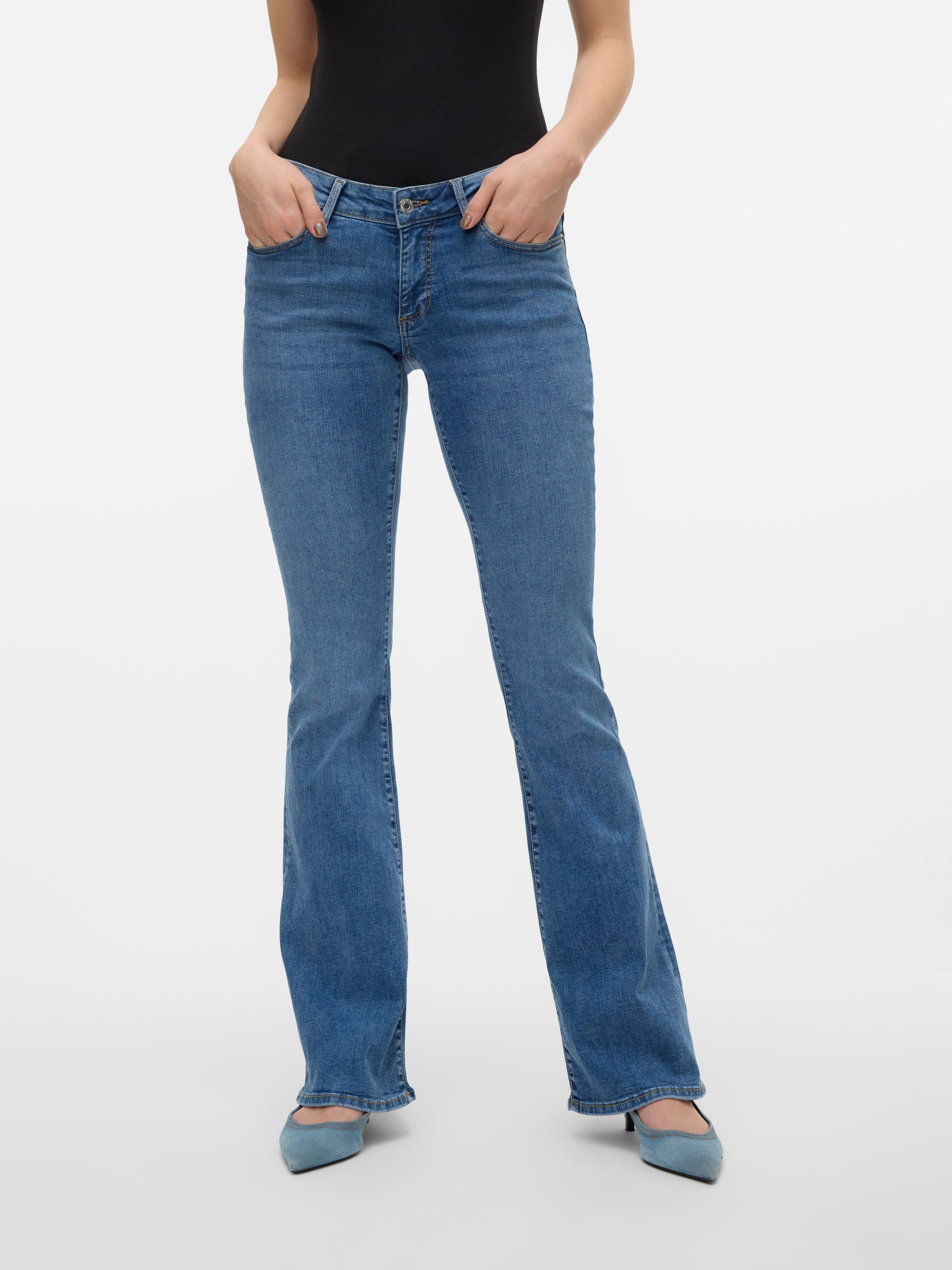 Jeans Only Flared Fit ONLY Jeans Flared Fit ONLANN - Tiro Medio - Corte Campana - Estilo Joven Y Moderno Pantalones Campana Mujer