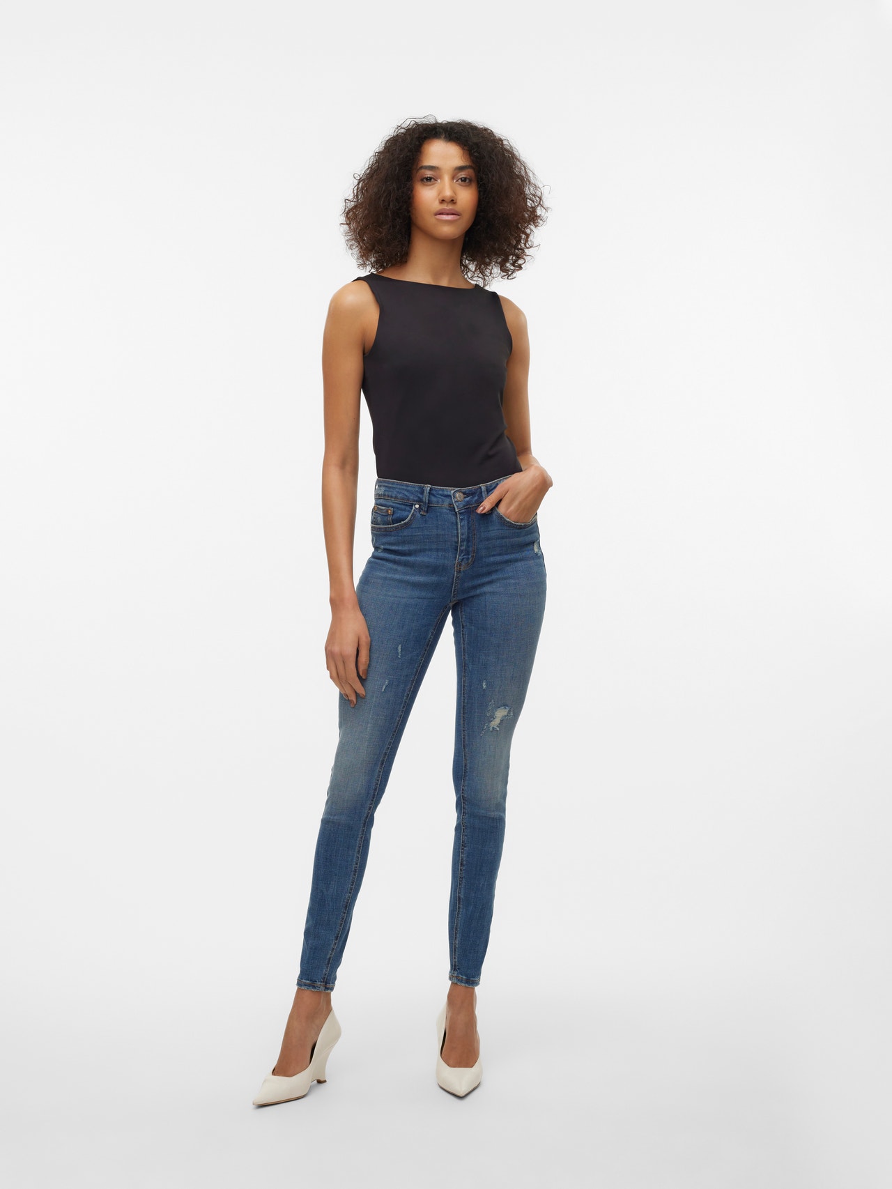 Vero Moda VMFLASH Skinny Fit Jeans -Medium Blue Denim - 10315102