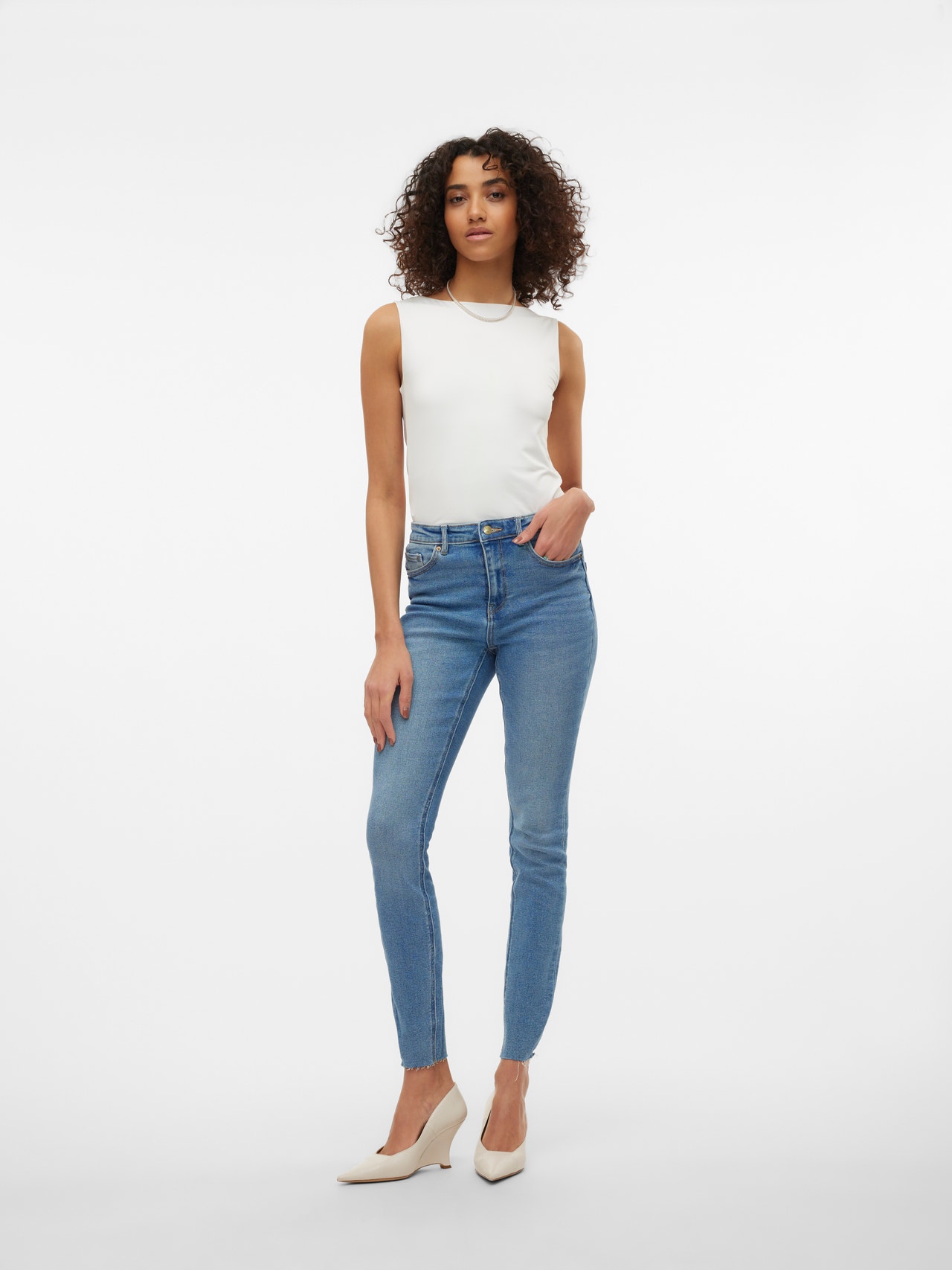 Vero Moda VMSOPHIA Slim Fit Jeans -Medium Blue Denim - 10315104