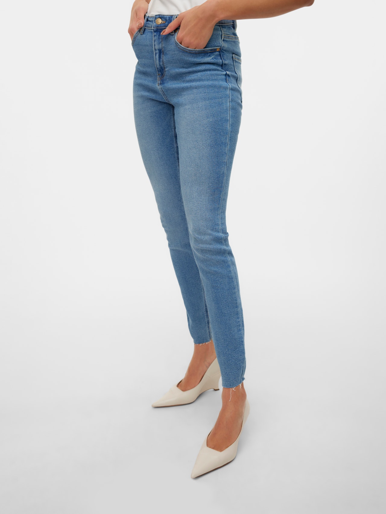 Vero Moda VMSOPHIA Høj talje Slim fit Jeans -Medium Blue Denim - 10315104