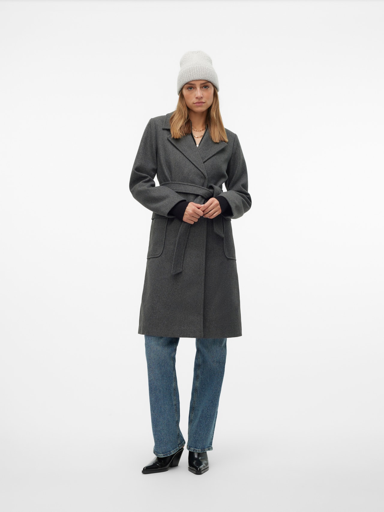 Vero Moda VMPOPNOELLE Abrigos -Dark Grey Melange - 10315201