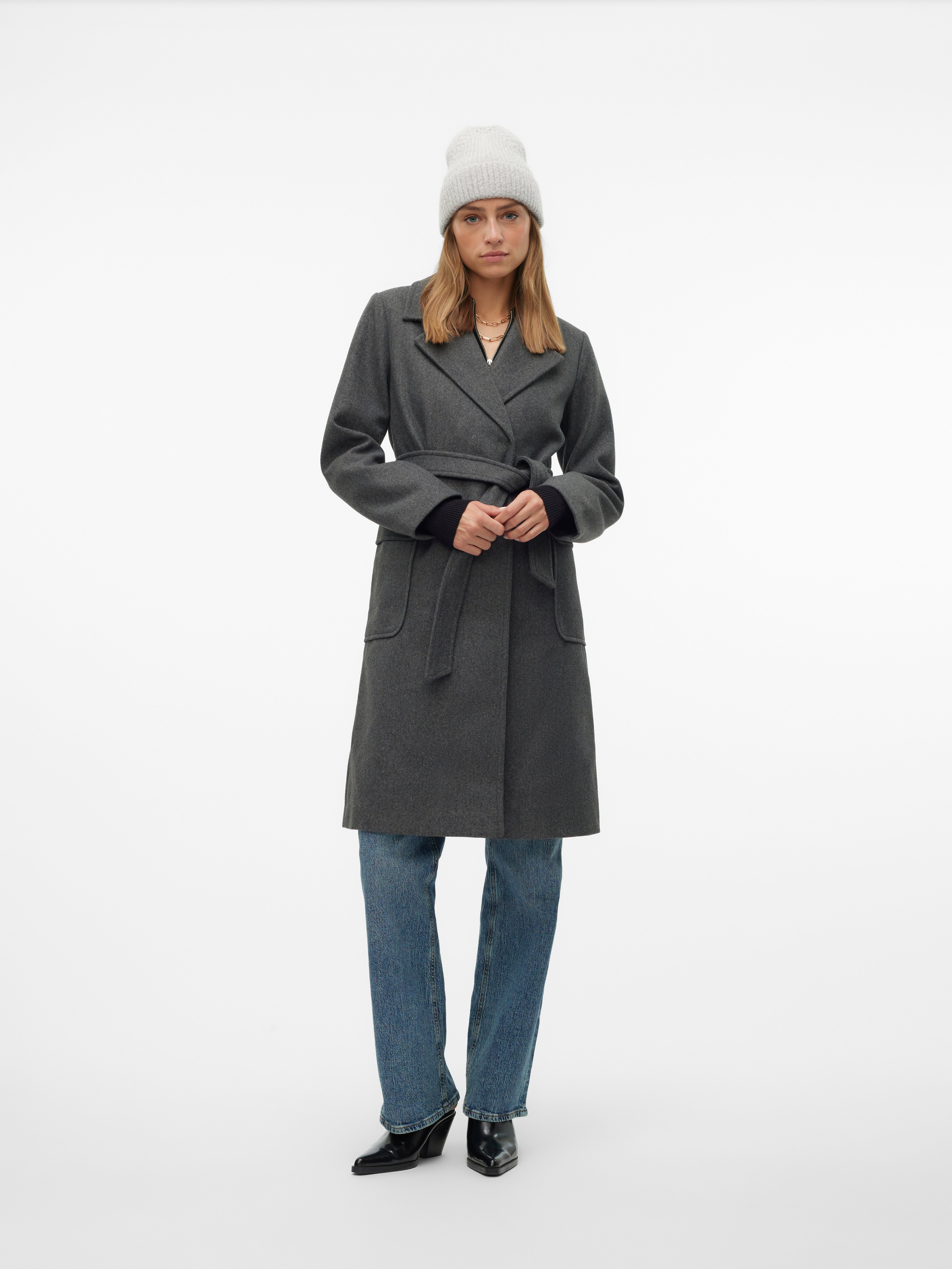VMPOPNOELLE Mantel | Dunkelgrau | Vero Moda®