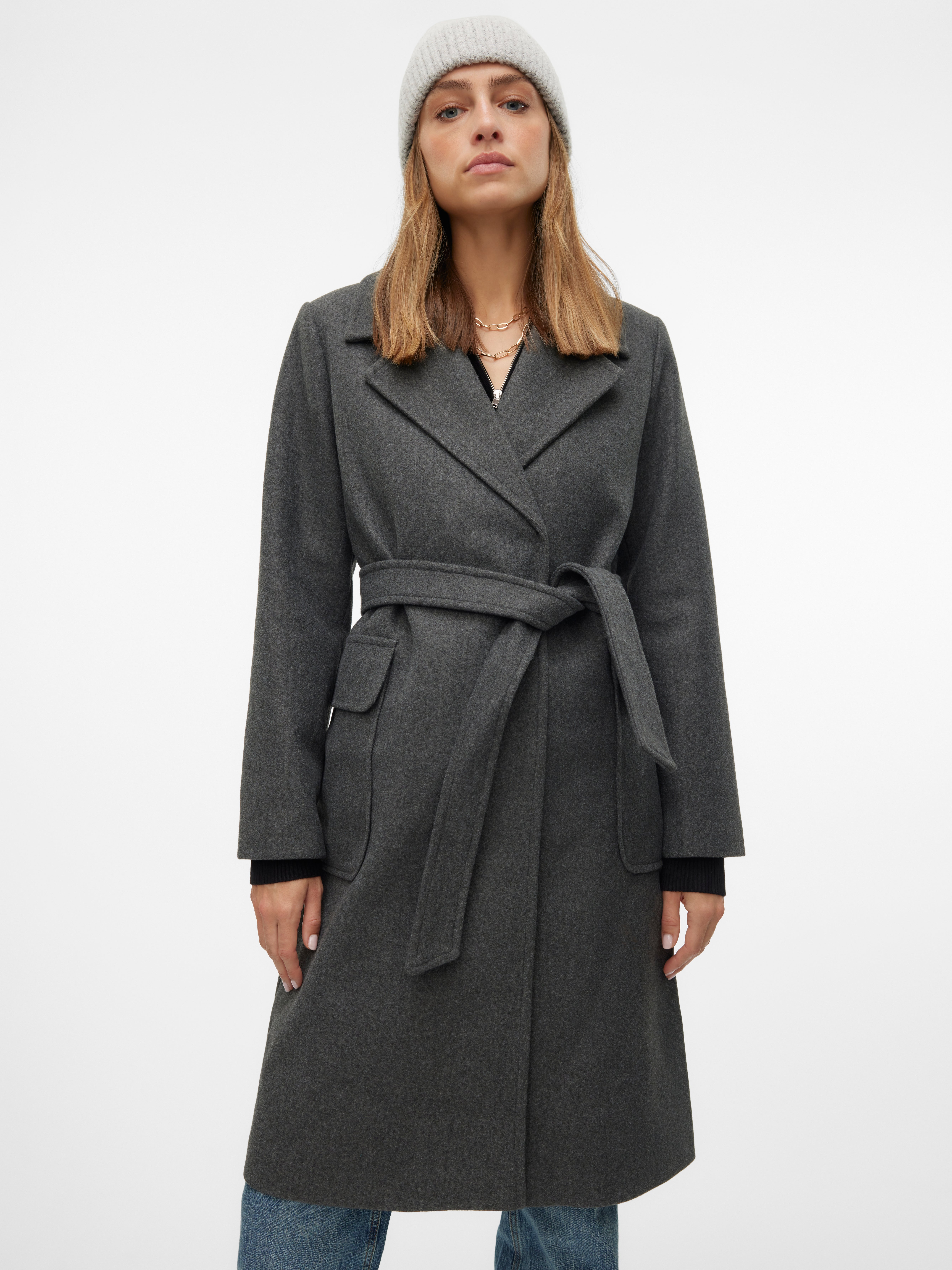 VMPOPNOELLE Mantel | Dunkelgrau | Vero Moda®