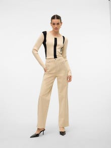 Vero Moda VMTESSA Hohe Taille Weit geschnitten Jeans -Oatmeal - 10315350