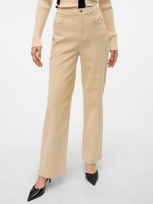 Vero Moda VMTESSA Hohe Taille Weit geschnitten Jeans -Oatmeal - 10315350