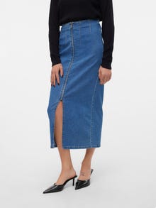Vero Moda VMMONIC High waist Midi skirt -Medium Blue Denim - 10315358