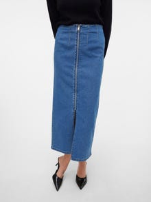 Vero Moda VMMONIC High waist Midi skirt -Medium Blue Denim - 10315358