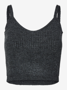 Vero Moda VMMAY Strikket top -Dark Grey Melange - 10315405