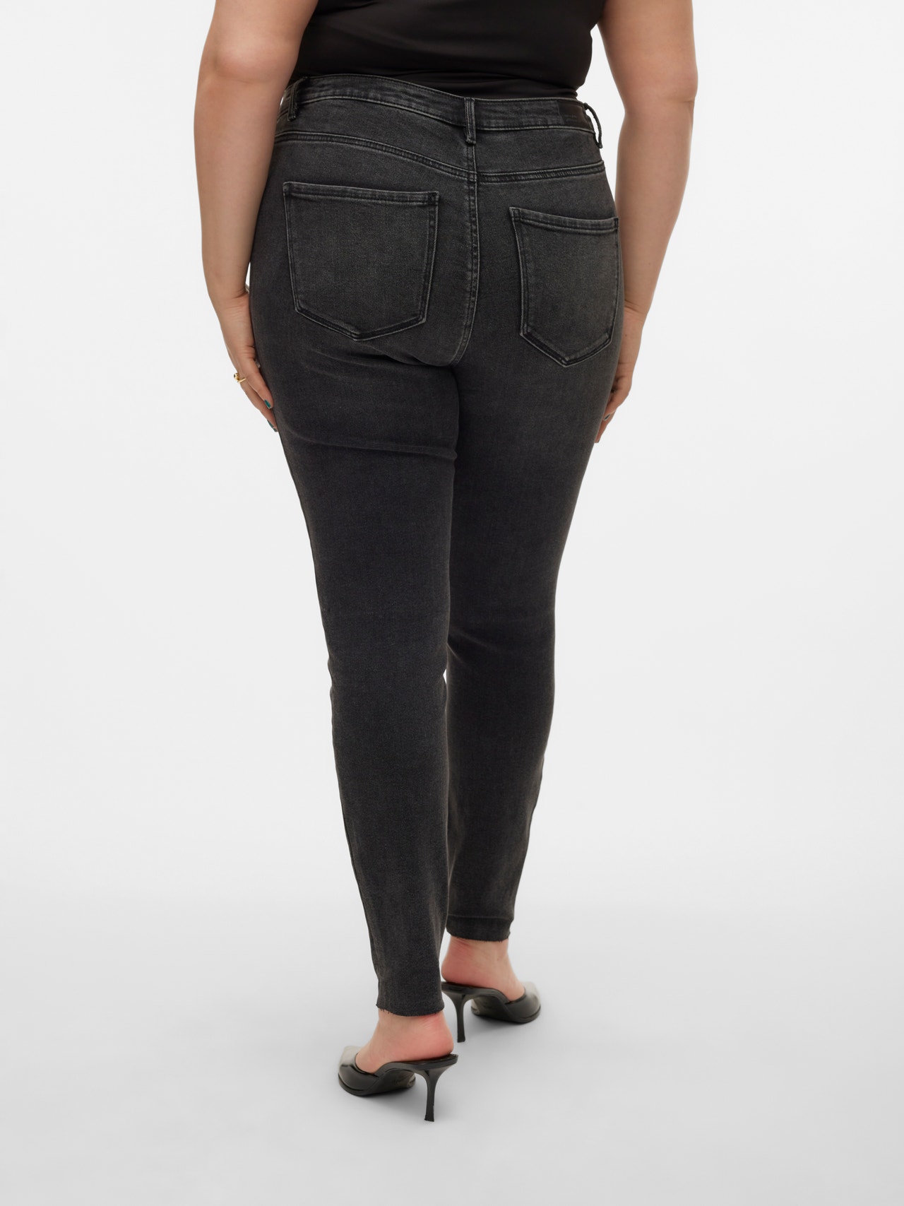 Vero Moda VMSOPHIA Hohe Taille Slim Fit Jeans -Black Denim - 10315570