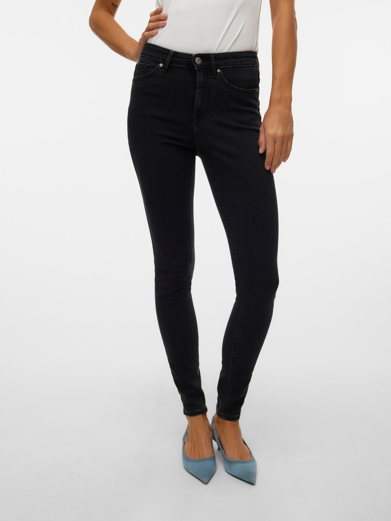 Vero Moda VMSOPHIA Krój skinny Jeans -Black Denim - 10315577