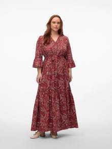 Vero Moda VMZERA Langes Kleid -Marsala - 10315594